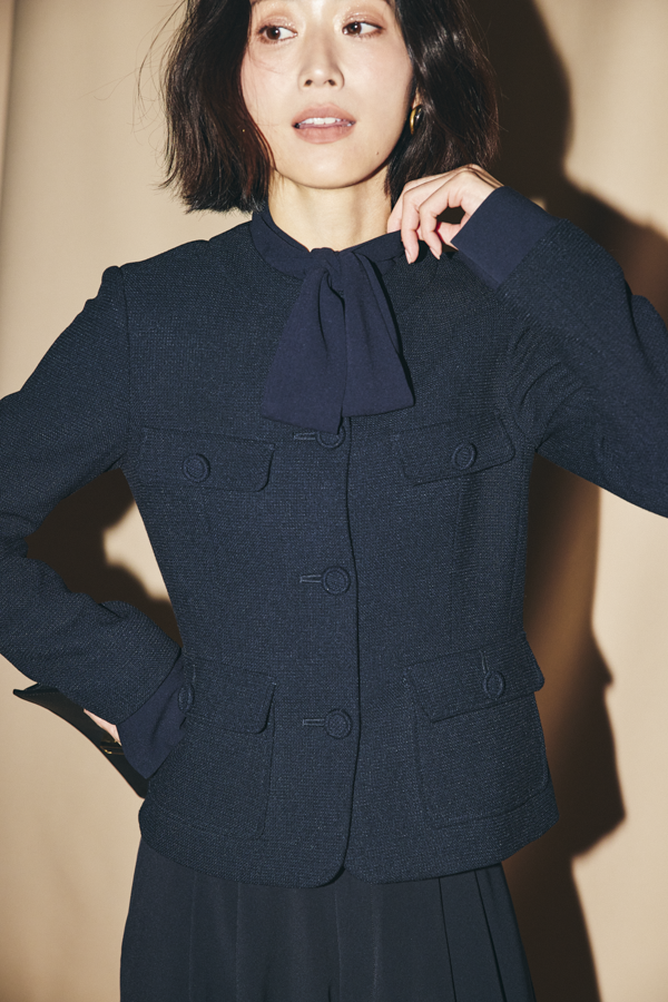 Pocketed Tweed Jacket