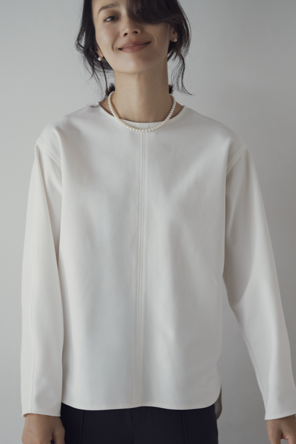 Fine-Jersey Center-Stitch Pullover