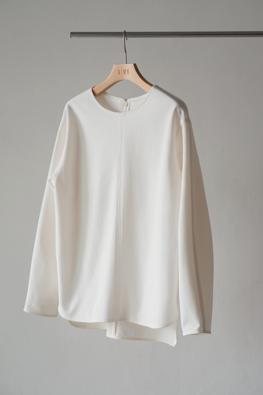 Fine-Jersey Center-Stitch Pullover