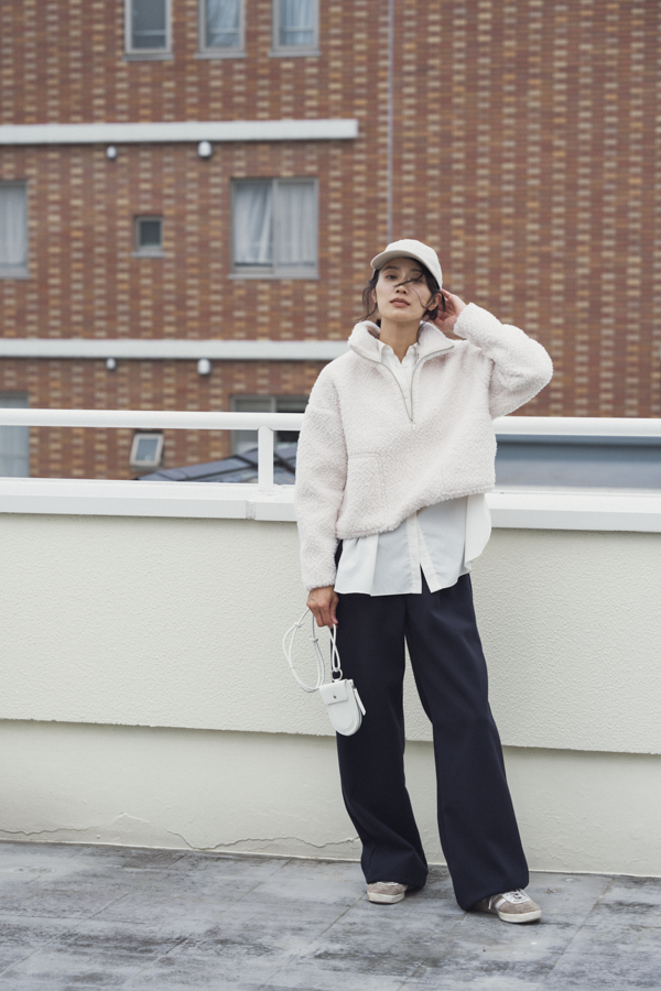Half-Zip Teddy Pullover