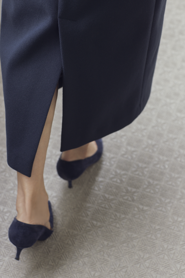 Melton Gathered-Waist Skirt