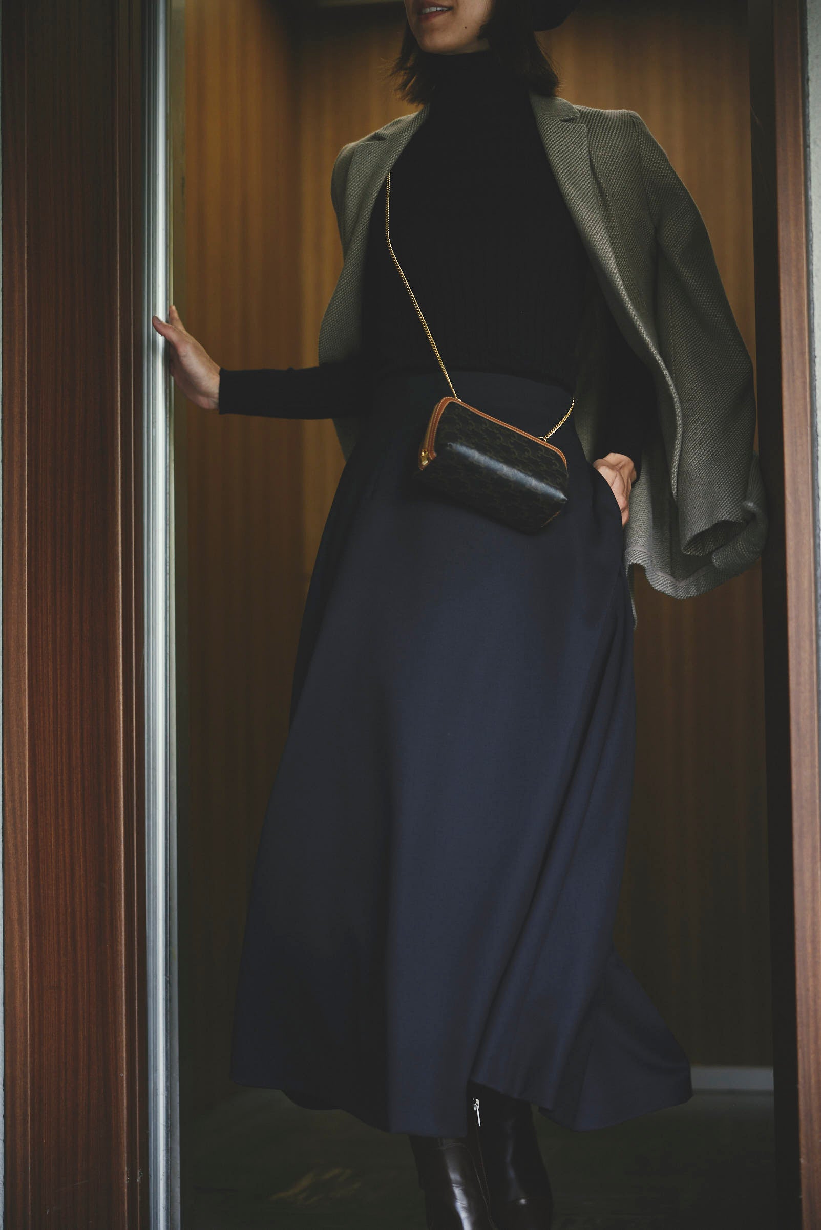 IVY I'M NAVY Flared Skirt 紺　フレアスカート Aライン Flared Skirt – IVY I'M NAVY